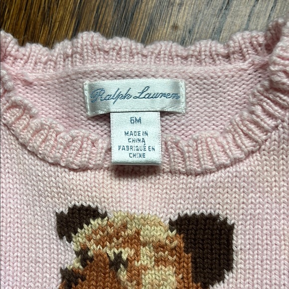 Ralph Lauren Pink Sweater with Bear Design - Picture 2 of 3
